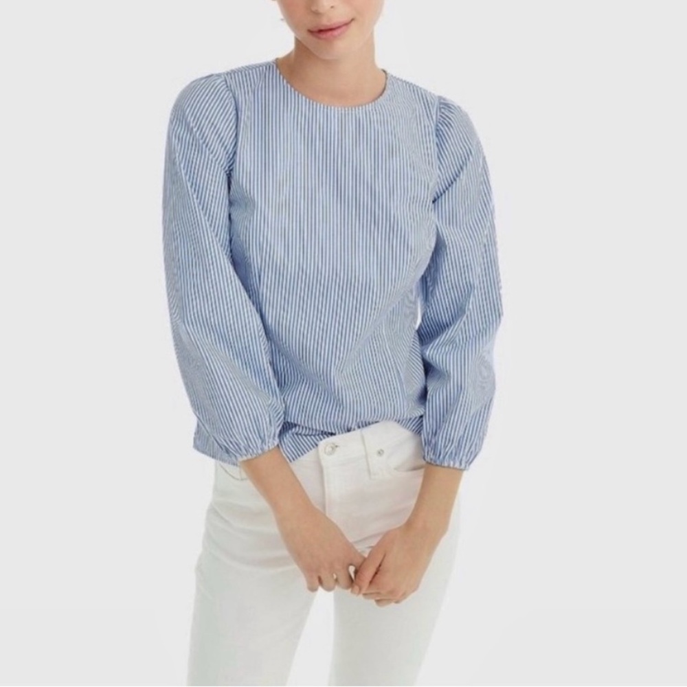 JCrew Blue Striped Women's Blouse